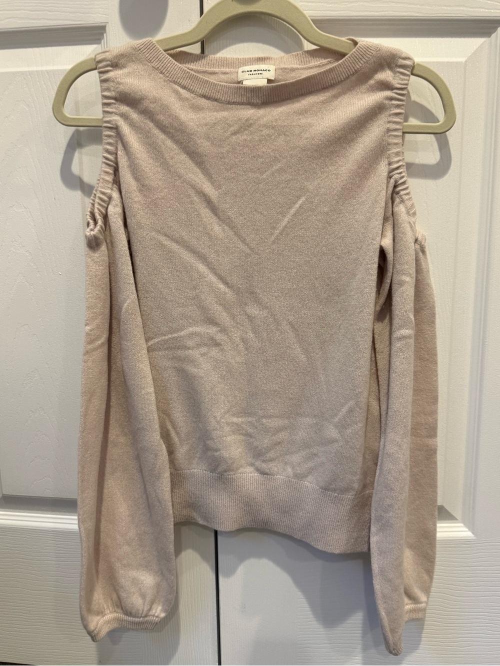 Club Monaco Cashmere Cold Shoulder Cashmere Sweater Sz Small